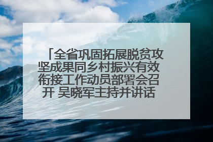 全省巩固拓展脱贫攻坚成果同乡村振兴有效衔接工作动员部署会召开 吴晓军主持并讲话 罗东川作安排部署