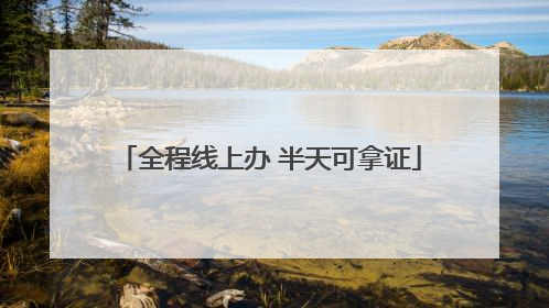 全程线上办 半天可拿证