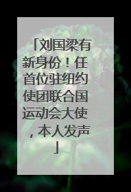 刘国梁有新身份！任首位驻纽约使团联合国运动会大使，本人发声