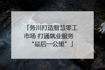 务川打造智慧零工市场 打通就业服务“最后一公里”