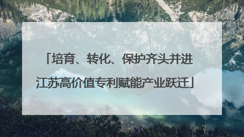 培育、转化、保护齐头并进 江苏高价值专利赋能产业跃迁