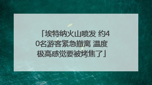 埃特纳火山喷发 约40名游客紧急撤离 温度极高感觉要被烤焦了