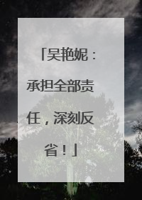 吴艳妮：承担全部责任，深刻反省！