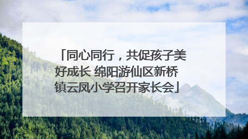 同心同行，共促孩子美好成长 绵阳游仙区新桥镇云凤小学召开家长会