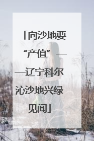 向沙地要“产值”——辽宁科尔沁沙地兴绿见闻