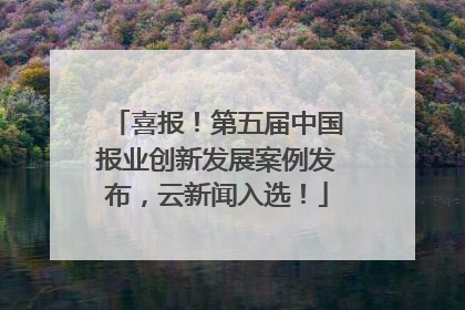 喜报！第五届中国报业创新发展案例发布，云新闻入选！