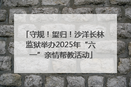 守规！望归！沙洋长林监狱举办2025年“六一”亲情帮教活动
