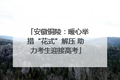 安徽铜陵：暖心举措“花式”解压 助力考生迎接高考