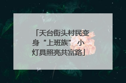 天台街头村民变身“上班族” 小灯具照亮共富路