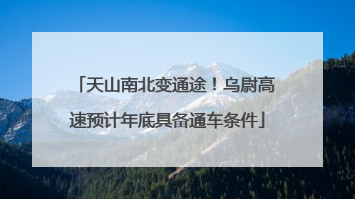 天山南北变通途！乌尉高速预计年底具备通车条件