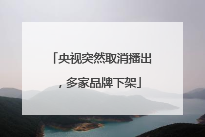 央视突然取消播出，多家品牌下架