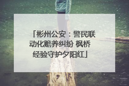 彬州公安：警民联动化赡养纠纷 枫桥经验守护夕阳红