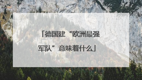 德国建“欧洲最强军队”意味着什么