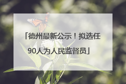 德州最新公示！拟选任90人为人民监督员