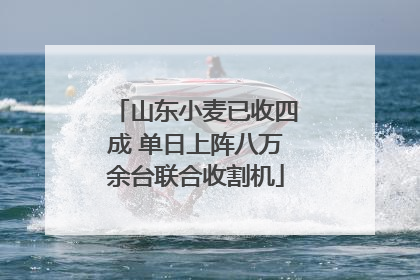 山东小麦已收四成 单日上阵八万余台联合收割机