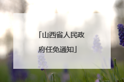 山西省人民政府任免通知