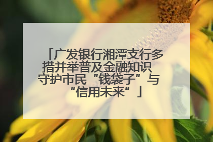 广发银行湘潭支行多措并举普及金融知识 守护市民“钱袋子”与“信用未来”