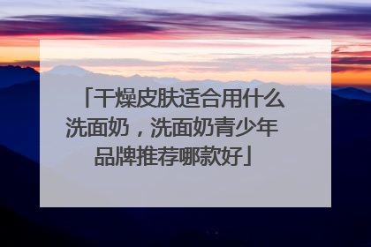 干燥皮肤适合用什么洗面奶，洗面奶青少年品牌推荐哪款好