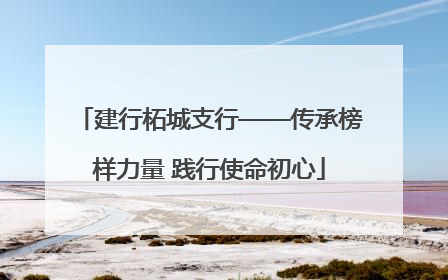 建行柘城支行——传承榜样力量 践行使命初心