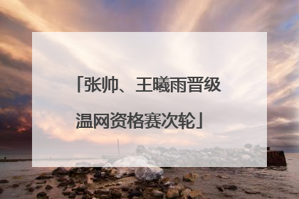 张帅、王曦雨晋级温网资格赛次轮