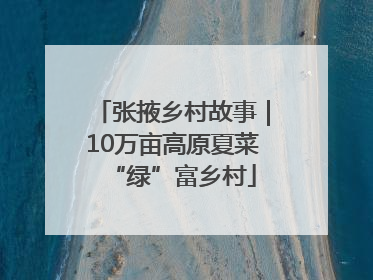 张掖乡村故事｜10万亩高原夏菜“绿”富乡村