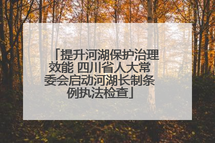 提升河湖保护治理效能 四川省人大常委会启动河湖长制条例执法检查