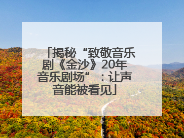 揭秘“致敬音乐剧《金沙》20年音乐剧场”：让声音能被看见