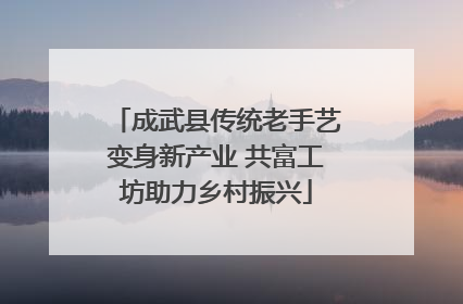成武县传统老手艺变身新产业 共富工坊助力乡村振兴