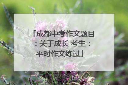 成都中考作文题目：关于成长 考生：平时作文练过