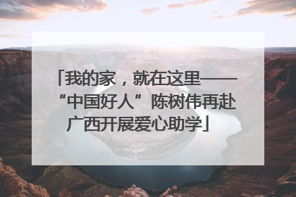 我的家，就在这里——“中国好人”陈树伟再赴广西开展爱心助学