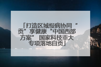 打造区域慢病协同“贡”享健康“中国西部方案” 国家科技重大专项落地自贡