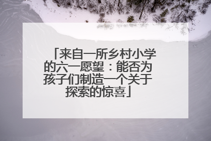 来自一所乡村小学的六一愿望：能否为孩子们制造一个关于探索的惊喜