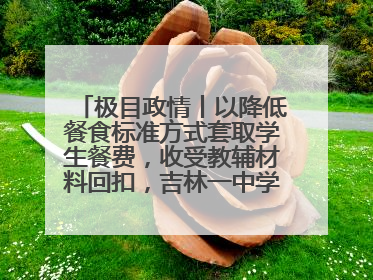 极目政情丨以降低餐食标准方式套取学生餐费，收受教辅材料回扣，吉林一中学校长、副校长均被“双开”