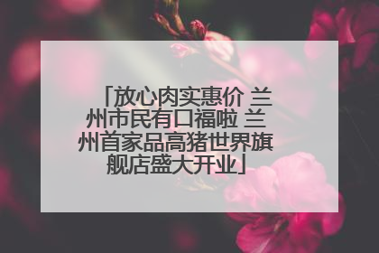 放心肉实惠价 兰州市民有口福啦 兰州首家品高猪世界旗舰店盛大开业