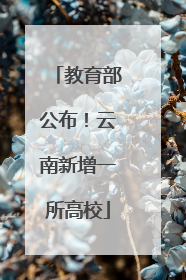 教育部公布！云南新增一所高校
