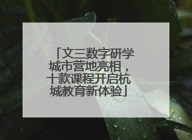 文三数字研学城市营地亮相，十款课程开启杭城教育新体验