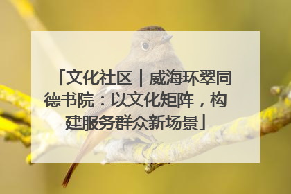 文化社区｜威海环翠同德书院：以文化矩阵，构建服务群众新场景