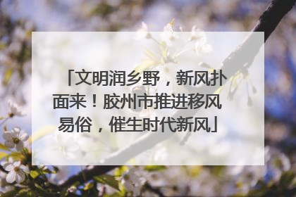 文明润乡野，新风扑面来！胶州市推进移风易俗，催生时代新风