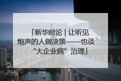 新华时论 | 让听见炮声的人做决策——也谈“大企业病”治理