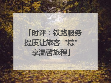 时评：铁路服务提质让旅客“粽”享温馨旅程