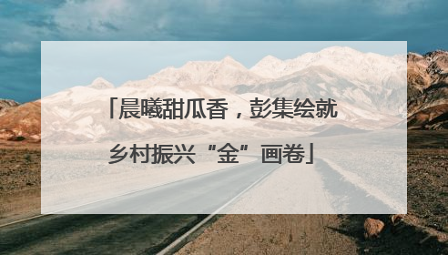 晨曦甜瓜香，彭集绘就乡村振兴“金”画卷