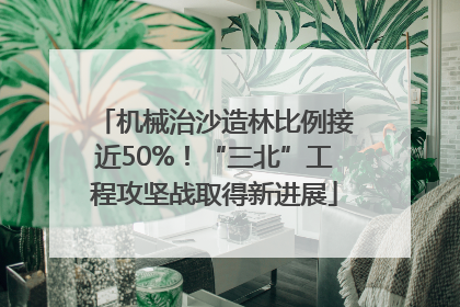 机械治沙造林比例接近50%！“三北”工程攻坚战取得新进展