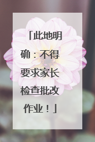 此地明确：不得要求家长检查批改作业！