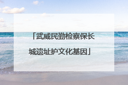 武威民勤检察保长城遗址护文化基因