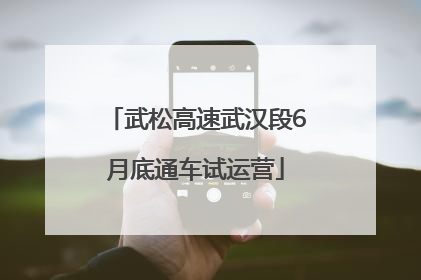 武松高速武汉段6月底通车试运营