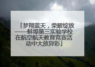 梦翔蓝天，荣耀绽放——蚌埠第三实验学校在航空航天教育竞赛活动中大放异彩
