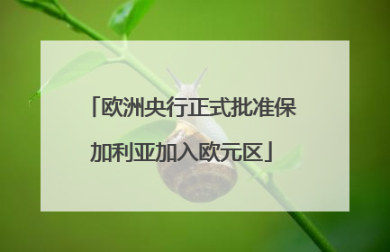 欧洲央行正式批准保加利亚加入欧元区