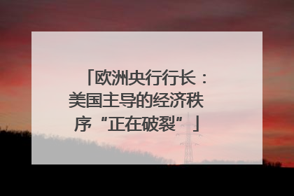 欧洲央行行长：美国主导的经济秩序“正在破裂”