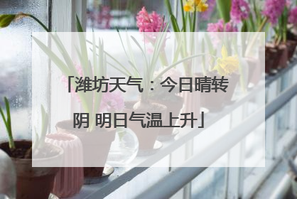 潍坊天气：今日晴转阴 明日气温上升