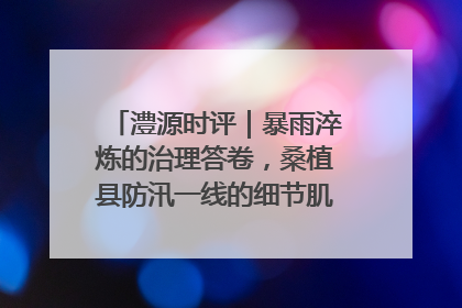 澧源时评｜暴雨淬炼的治理答卷，桑植县防汛一线的细节肌理与体系力量